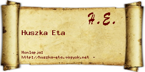 Huszka Eta névjegykártya